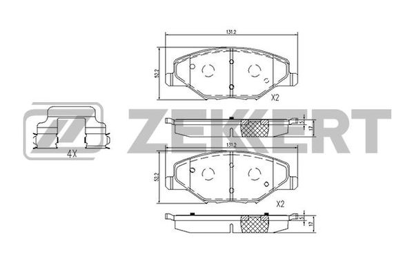 Колодки тормозные Zekkert BS1251