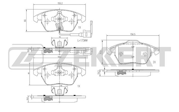 Колодки тормозные Zekkert BS1141