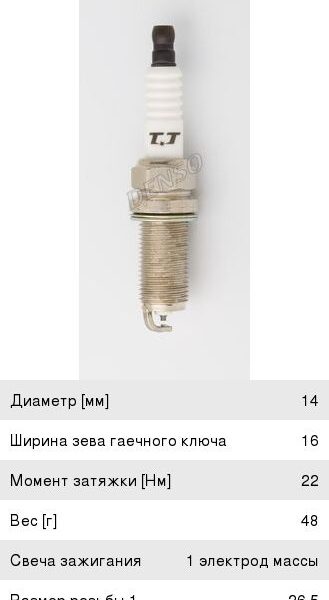 Свеча зажигания Denso (к-т) KH16TT