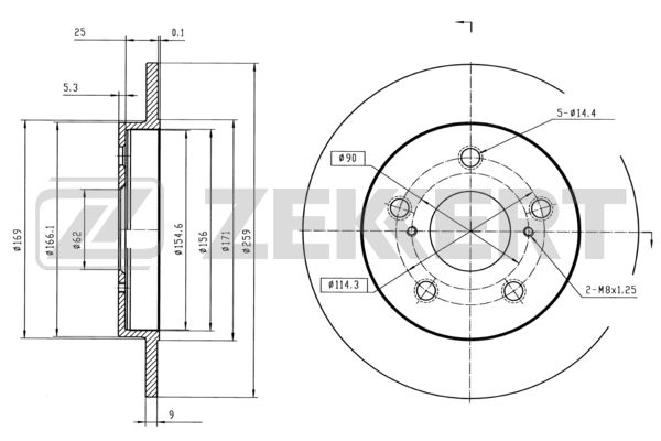 Диск тормозной Zekkert BS5380