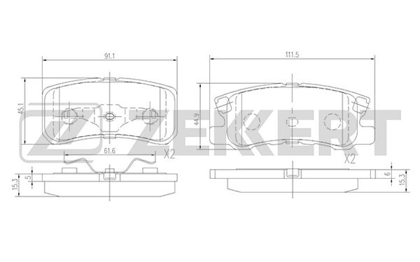 Колодки тормозные Zekkert BS1359