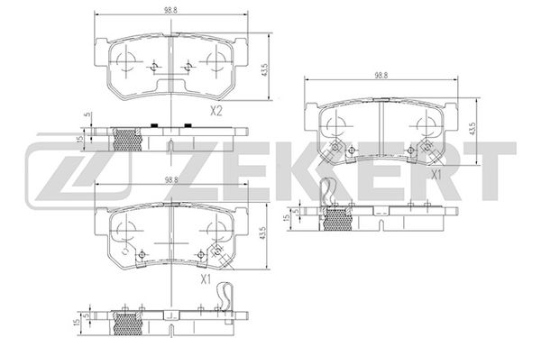 Колодки тормозные Zekkert BS1496