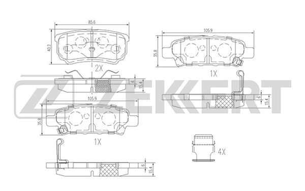 Колодки тормозные Zekkert BS1358