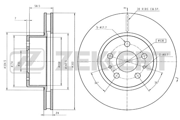 Диск тормозной Zekkert BS5153