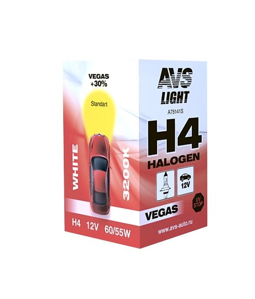 Лампа H4 12v 60/55W AVS A78141S