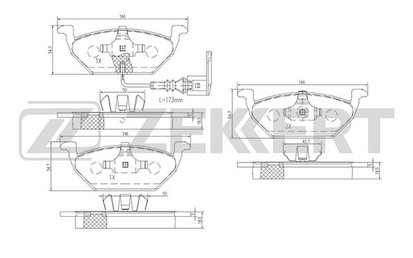 Колодки тормозные Zekkert BS1138