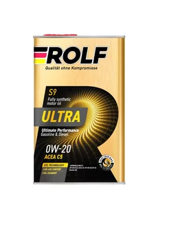 Масло Rolf Ultra 0W-20 ACEA C5 API SN синт 1 л (металл)