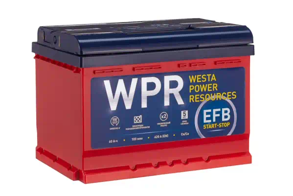 Аккумулятор 60 А/ч о.п. Westa WPR EFB ток 620 242x175x175 низкий