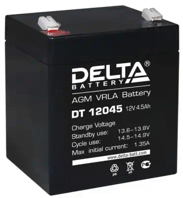 Аккумулятор ИБП 12 В 4,5 А/ч п.п. Delta DT AGM 90x70x107