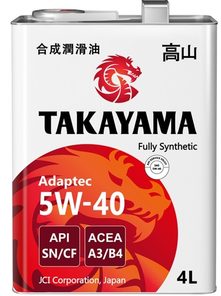 Масло моторное Takayama 5W-40 Adaptec API SN/CF, ACEA A3/B4 синтетическое 4л металл / 5W40