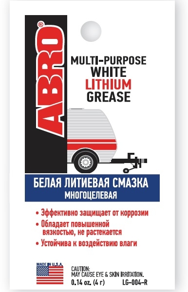 Смазка литиевая Abro многоцелевая белая 4г LG-004