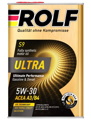 Масло моторное Rolf Ultra 5W-30 SP/CF ACEA A3/B4 синтетическое (металл) 4л / 5W30