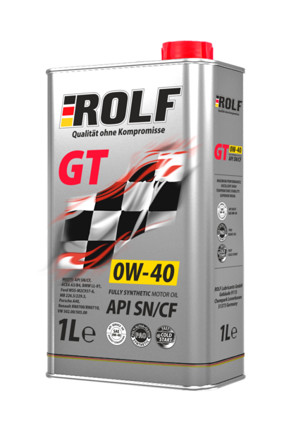 Масло моторное Rolf GT 0W-40 SN/CF синтетическое 1л / 0W40