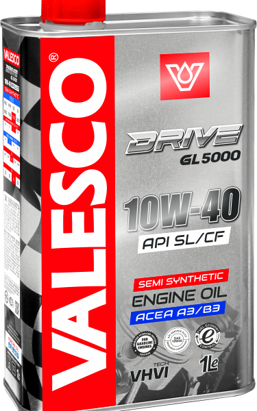 Масло моторное VALESCO DRIVE GL 5000 10W-40 API SL/CF п/синтетическое 1л АСЕА А3/В4;MB 229.1 / 10W40