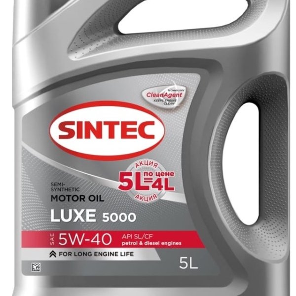 Масло моторное Sintec 5W-40 Luxe 5000 SL/CF п/синтетическое 5л Акция 5л по цене 4л / 5W40