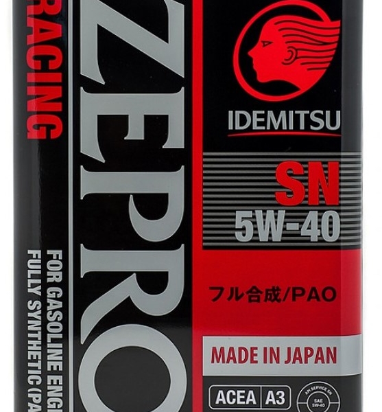 Масло моторное IDEMITSU 5W-40 ZEPRO RACING синтетическое SN/ACEA A3 1л / 5W40