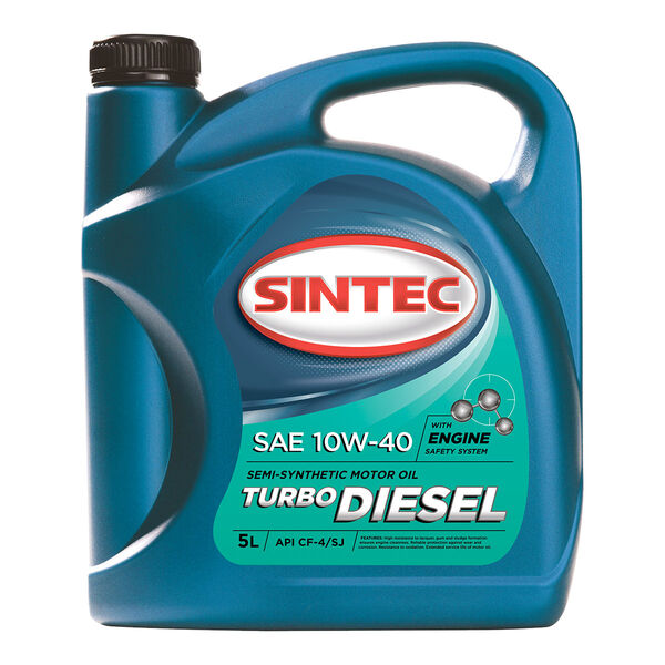 Масло моторное Sintec 10W-40 Turbo Diesel API CF-4/CF/SJ п/синтетическое 5л / 10W40