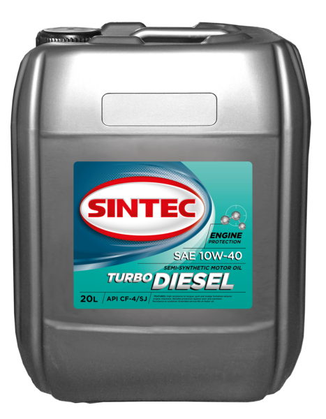 Масло моторное Sintec 10W-40 Turbo Diesel API CF-4/CF/SJ п/синтетическое 20л / 10W40
