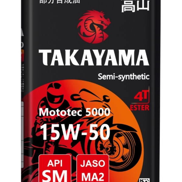 Масло Takayama 15W-50 Mototec 5000 4T API SM Jaso MA-2 металл полусинтетическое 1л / 15W50