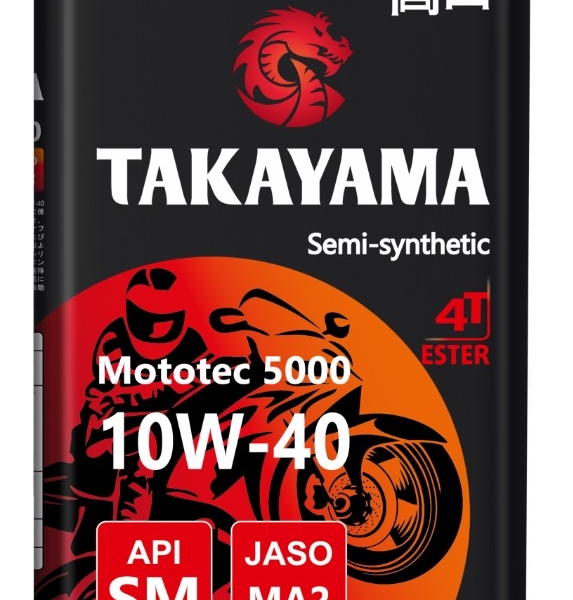 Масло Takayama 10W-40 Mototec 5000 4T API SM Jaso MA-2 металл полусинтетическое 4л / 10W40