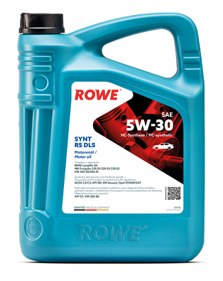 Масло моторное ROWE HIGHTEC SYNT RS DLS 5W-30 BMW Longlife-04, MB-Freigabe 229.31/229.51/229.52, VW 505 00/505 01, C2,C3,SN/CF, dexos2 синтетическое 4л / 5W30