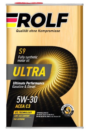 Масло моторное Rolf Ultra 5W-30 SN/CF ACEA C3 синтетическое (металл) 1л / 5W30