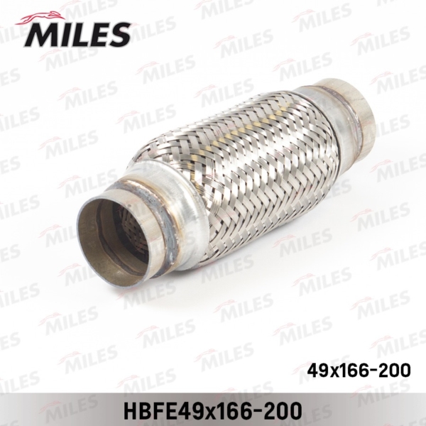 Гофра глушителя 49 x 166-200 Miles внутреннее плетение с патрубками