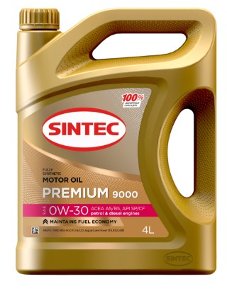 Масло моторное Sintec 0W-30 Premium 9000 A5/B5 SP синтетическое 4л / 0W30