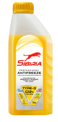 Антифриз Sibiria желтый 1кг G12 (-40)