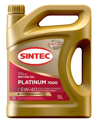 Масло моторное Sintec 5W-40 Platinum 7000 ACEA A3/B4 синтетическое 5л / 5W40