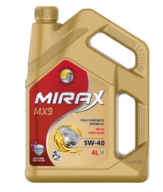 Масло моторное Mirax MX9 5W-40 API SP, A3/B4, VW 502.00/505.00, 229.3/229.5,BMW LL-01 синтетическое 4л / 5W40