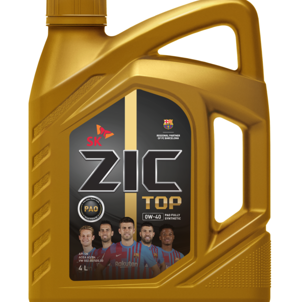 Масло моторное ZIC 0W-40 TOP API SP ACEA A3/B4 синтетическое 4л / 0W40