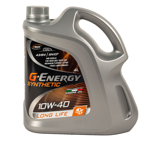 Масло моторное G-Energy 10W-40 Synthetic Long Life CF|SN синтетическое 4л / 10W40