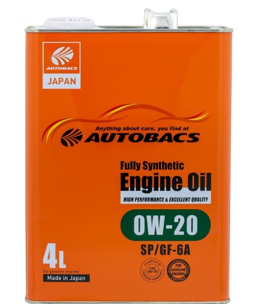 Масло моторное AUTOBACS Fully Synthetic Engine Oil 0W-20 SP/GF-6A синтетическое 4л / 0W20