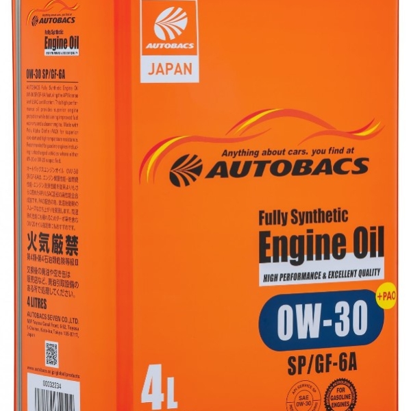 Масло моторное AUTOBACS Fully Synthetic Engine Oil 0W-30 SP/GF-6A синтетическое 4л / 0W30