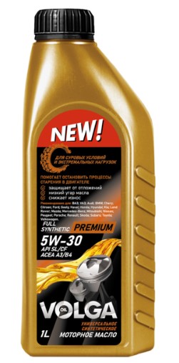 Масло моторное Волга-Ойл 5W-30 Premium A3/B4, SL/CF 1 синтетика 1л / 5W30
