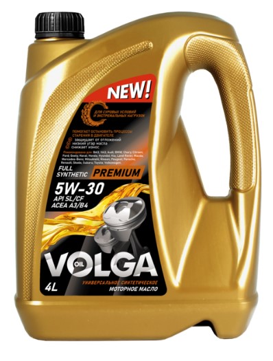 Масло моторное Волга-Ойл 5W-30 Premium A3/B4, SL/CF 1 синтетика 4л / 5W30