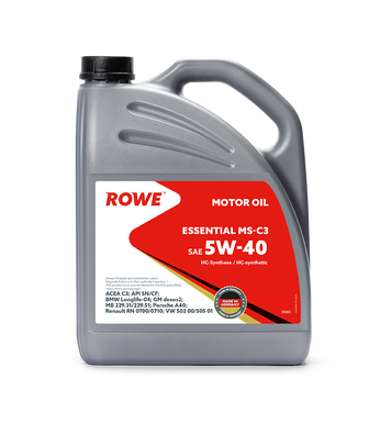 Масло моторное ROWE ESSENTIAL MS-C3 5W-40 SN/CF, C3 синтетическое 4л / 5W40