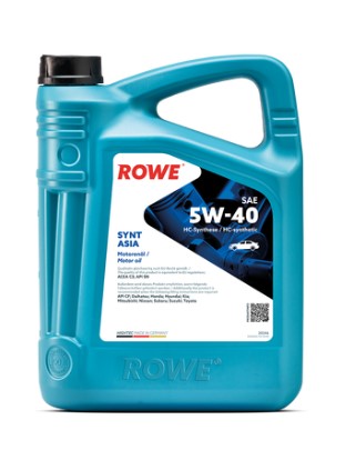 Масло моторное ROWE HIGHTEC SYNT ASIA 5W-40 ACEA C3, API SN/CF синтетическое 4л / 5W40
