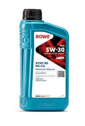 Масло моторное ROWE HIGHTEC SYNT RS HC-C1 5W-30 ACEA C3,C4,MB 229.51/226.51Renault RN 0720 1л / 5W30