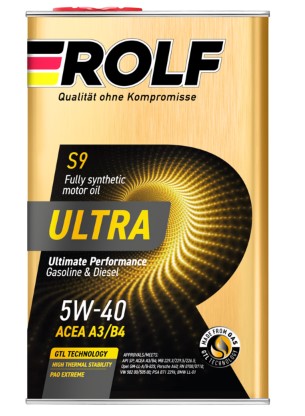 Масло моторное Rolf Ultra 5W-40 SP/CF ACEA A3/B4 синтетическое (металл) 1л / 5W40