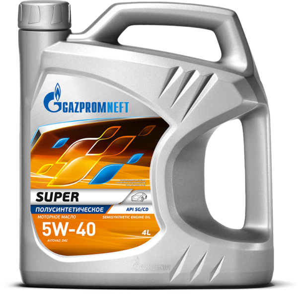 Масло моторное Gazpromneft 5W-40 Super SG/CD полусинтетическое 4л / 5W40
