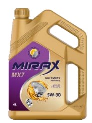 Масло моторное Mirax MX7 5W-30 API SL/CF, ACEA A3/B4, VW 502.00/505.00; MB 229.3; 229.5, RN 0700/0710 синтетическое 4л / 5W30