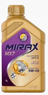 Масло моторное Mirax MX7 5W-40 API SL/CF, ACEA A3/B4, VW 502.00/505.00; MB 229.3; GM-LL-A синтетическое 1л / 5W40