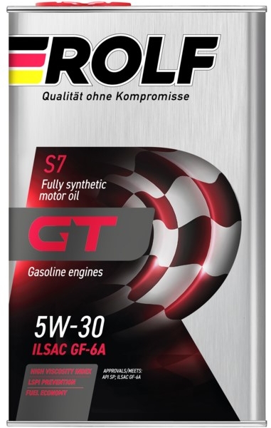 Масло моторное Rolf GT 5W-30 ILSAC GF-6A, API SP синтетическое 1л металл / 5W30