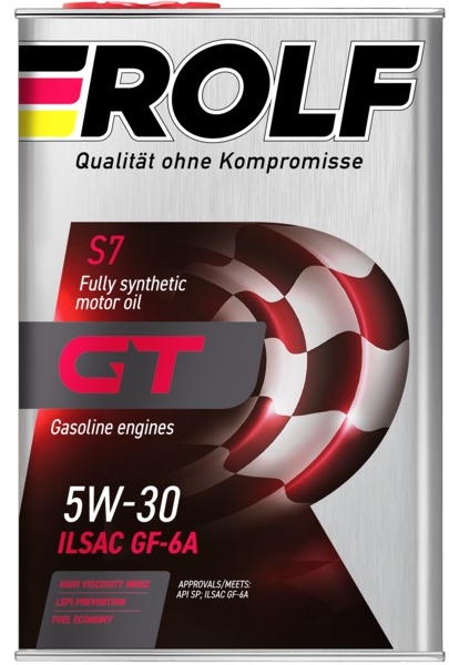 Масло моторное Rolf GT 5W-30 ILSAC GF-6A, API SP синтетическое 4л металл / 5W30