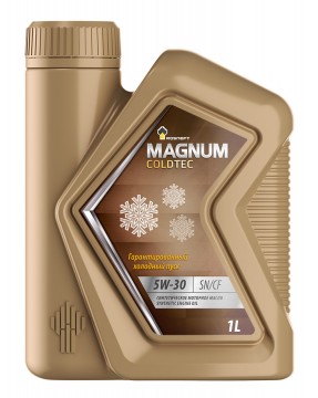 Масло моторное РосНефть 5W-30 Magnum Coldtec SN/CF синтетическое 1л / 5W30
