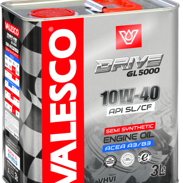 Масло моторное VALESCO DRIVE GL 5000 10W-40 API SL/CF п/синтетическое 3л ACEA A3/B3 — API SL/CF АСЕА А3/ / 10W40