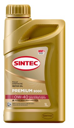 Масло моторное Sintec 0W-40 Premium 9000 A3/B4 SP/CF синтетическое 1л / 0W40