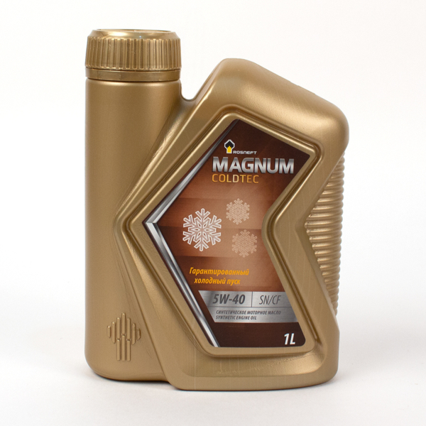 Масло моторное РосНефть 5W-40 Magnum Coldtec SN/CF синтетическое 1л / 5W40